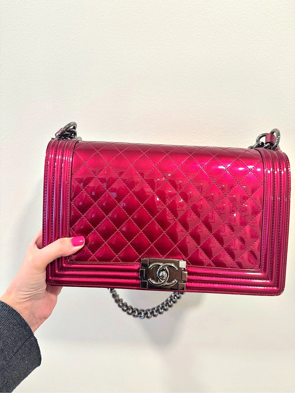 Chanel Boy Chanel Flap Bag Old Medium Patent Pink